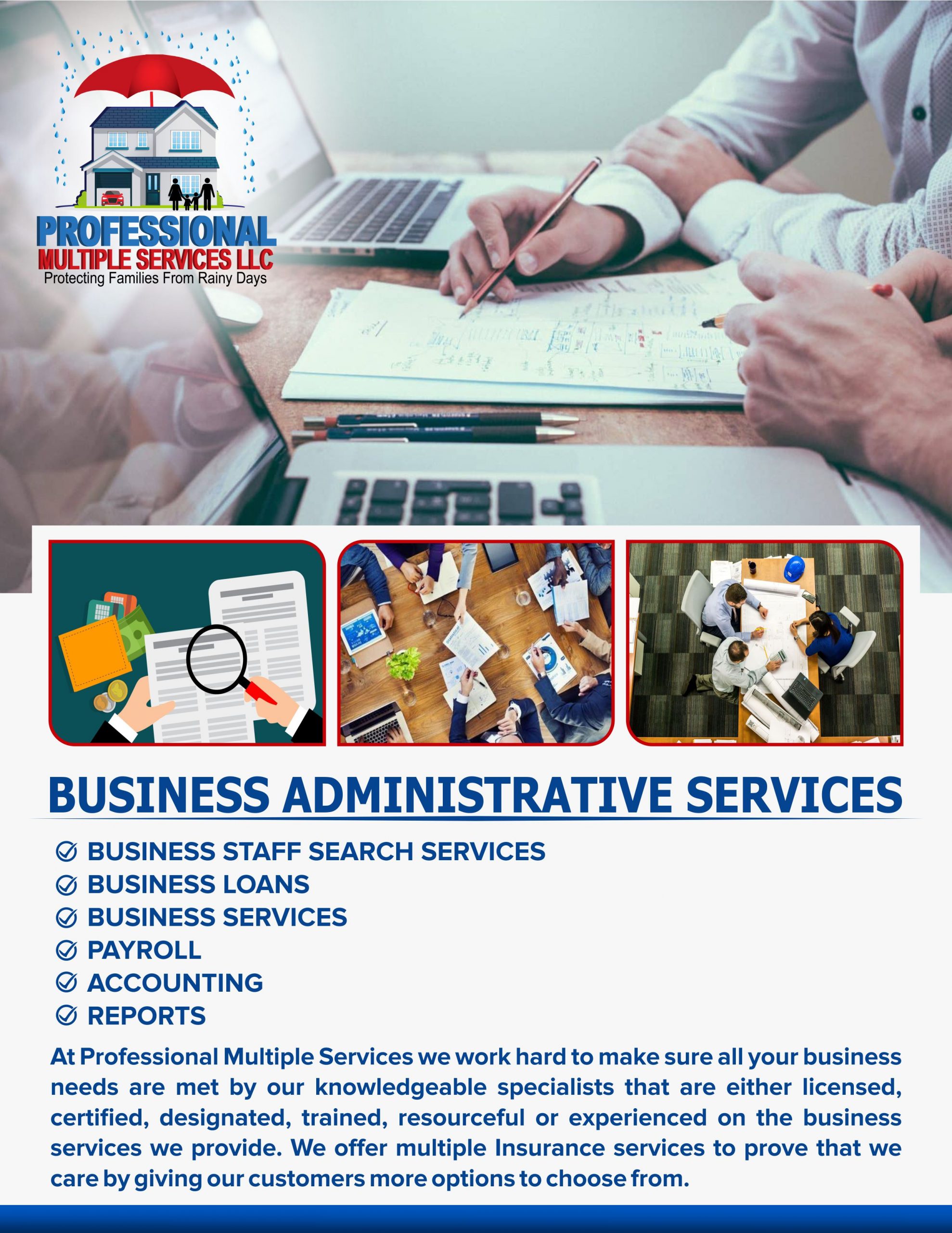 PMS BUSINESS ADMINISTRATIVE SERVICES FLYER FRONT